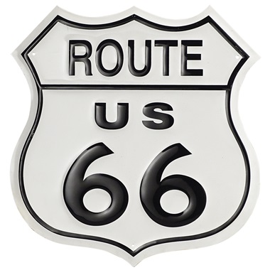Rt 66 Shield Tin Sign - 11"W x 11"H
